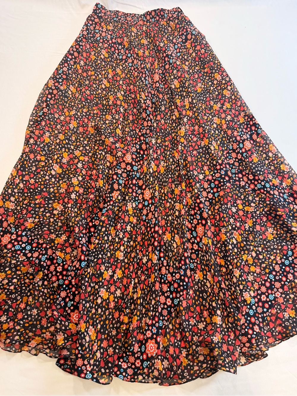 Faith Connexion Floral Chiffon Maxi Skirt XS Boho Romantic